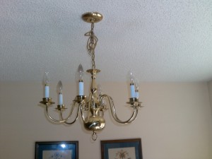 Before: the ugly chandelier